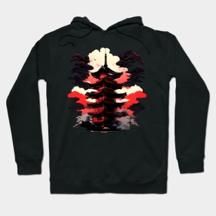 japanese pagoda apocalypse background Hoodie